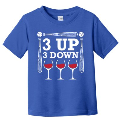 3 Up 3 Down Wine Baseball Cute Gift Toddler T-Shirt