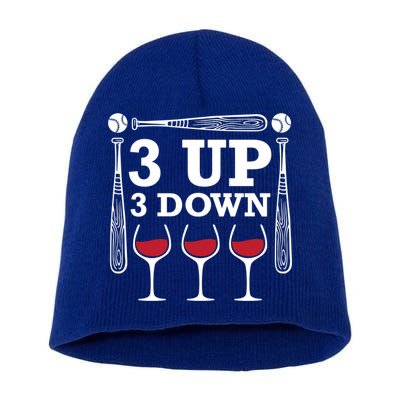 3 Up 3 Down Wine Baseball Cute Gift Short Acrylic Beanie