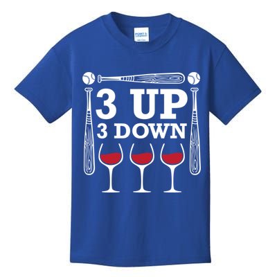3 Up 3 Down Wine Baseball Cute Gift Kids T-Shirt