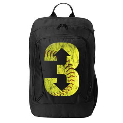 3 Up 3 Down Three Up Three Down Softball Distressed Cute Gift City Backpack