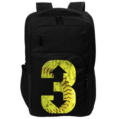 3 Up 3 Down Three Up Three Down Softball Distressed Cute Gift Impact Tech Backpack