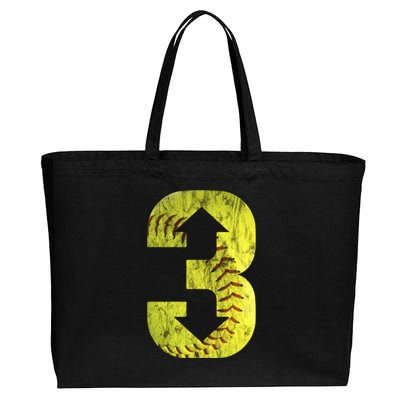 3 Up 3 Down Three Up Three Down Softball Distressed Cute Gift Cotton Canvas Jumbo Tote