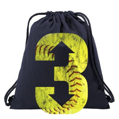 3 Up 3 Down Three Up Three Down Softball Distressed Cute Gift Drawstring Bag