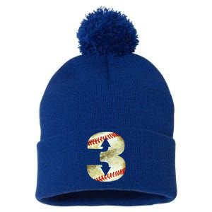 3 Up 3 Down Three Up Three Down Baseball Softball Player Gift Pom Pom 12in Knit Beanie