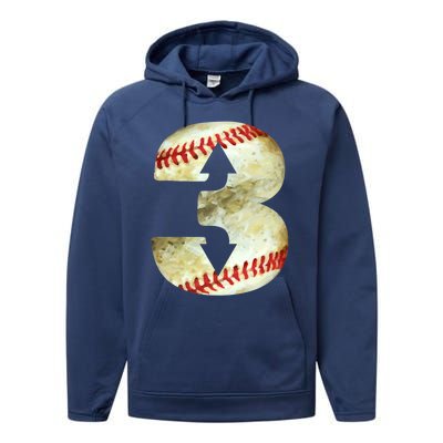 3 Up 3 Down Three Up Three Down Baseball Softball Player Gift Performance Fleece Hoodie