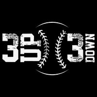 3 Up 3 Down Three Up Three Down Baseball Baby Bodysuit