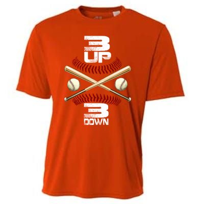 3 Up 3 Down Baseball Gift Funny Baseball Player And Fan Great Gift Cooling Performance Crew T-Shirt