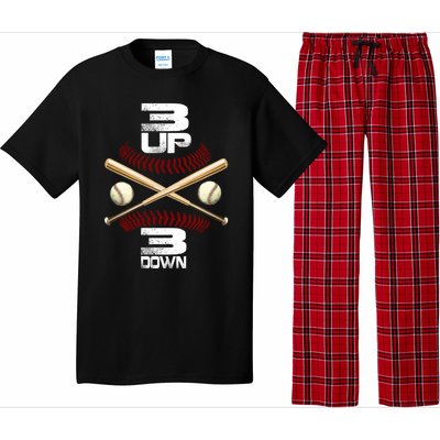 3 Up 3 Down Baseball Gift Funny Baseball Player And Fan Great Gift Pajama Set