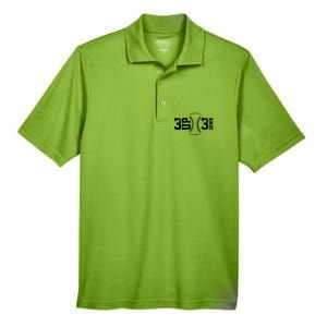 3 Up 3 Down Baseball Theme Gift Men's Origin Performance Pique Polo