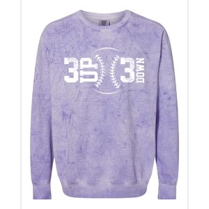 3 Up 3 Down Baseball Theme Gift Colorblast Crewneck Sweatshirt