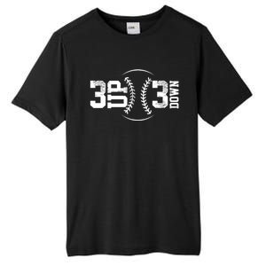 3 Up 3 Down Baseball Theme Gift Tall Fusion ChromaSoft Performance T-Shirt