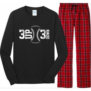 3 Up 3 Down Baseball Theme Gift Long Sleeve Pajama Set