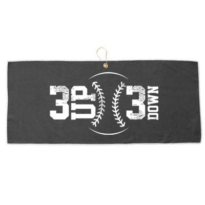 3 Up 3 Down Baseball Theme Gift Large Microfiber Waffle Golf Towel