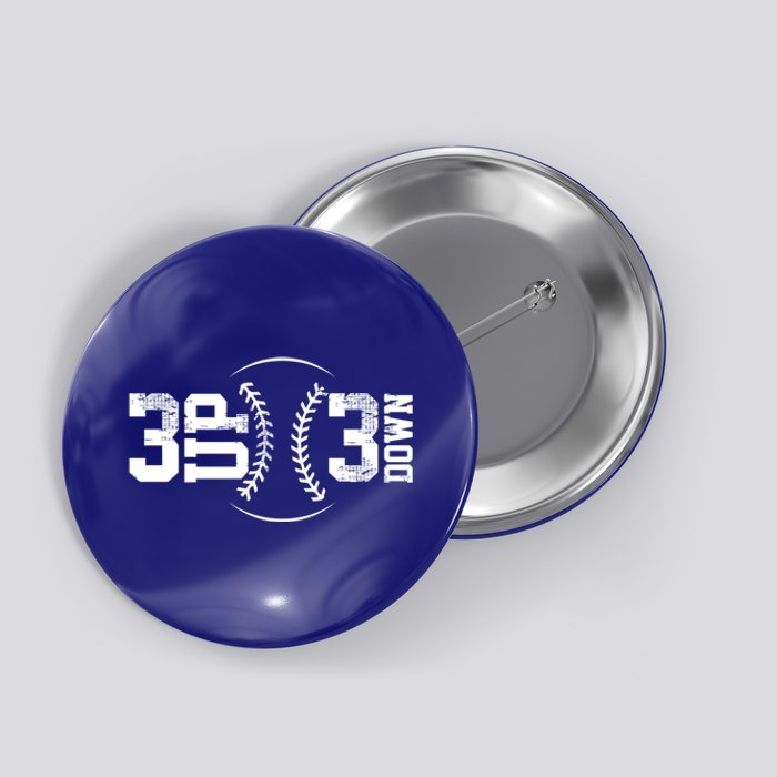 3 Up 3 Down Baseball Theme Gift Button