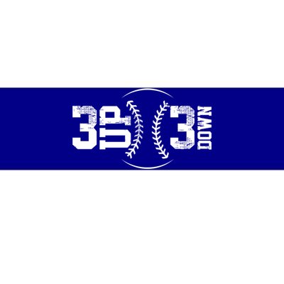 3 Up 3 Down Baseball Theme Gift Bumper Sticker