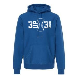 3 Up 3 Down Baseball Theme Gift Premium Hoodie