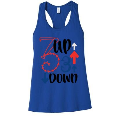 3 Up 3 Down Baseball Theme Funny Gift Women's Racerback Tank