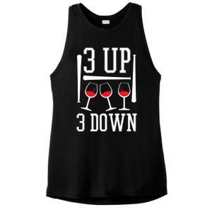 3 Up 3 Down Funny Wine Lover Baseball Game Fan Cool Saying Gift Ladies PosiCharge Tri-Blend Wicking Tank