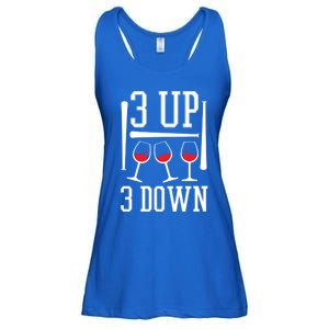 3 Up 3 Down Funny Wine Lover Baseball Game Fan Cool Saying Gift Ladies Essential Flowy Tank