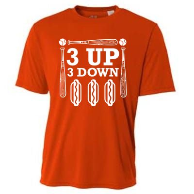 3 Up 3 Down Hotdogs Baseball Great Gift Cooling Performance Crew T-Shirt