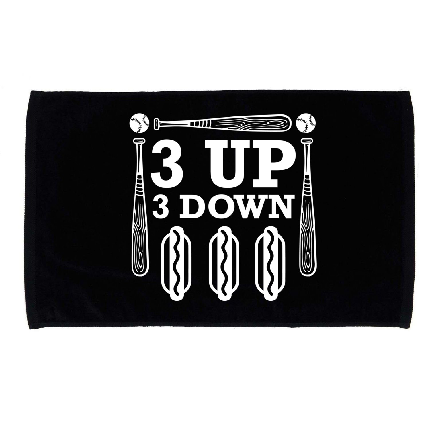 3 Up 3 Down Hotdogs Baseball Great Gift Microfiber Hand Towel