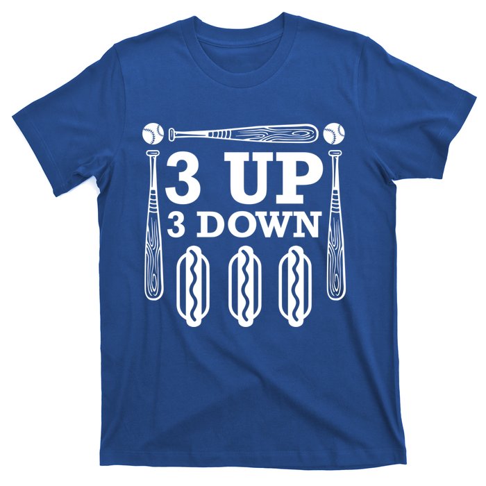 3 Up 3 Down Hotdogs Baseball Great Gift T-Shirt