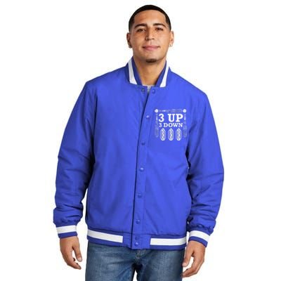 3 Up 3 Down Hotdogs Baseball Great Gift Insulated Varsity Jacket