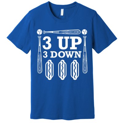 3 Up 3 Down Hotdogs Baseball Great Gift Premium T-Shirt