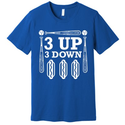 3 Up 3 Down Hotdogs Baseball Great Gift Premium T-Shirt