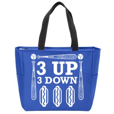 3 Up 3 Down Hotdogs Baseball Great Gift Zip Tote Bag
