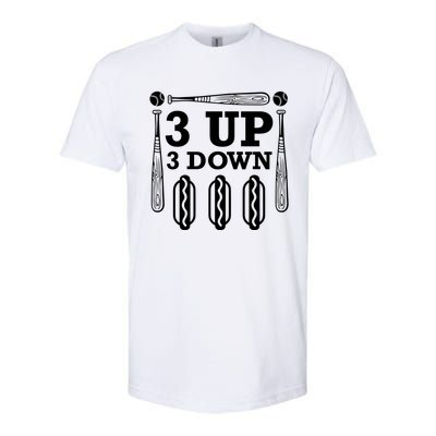 3 Up 3 Down Hotdogs Baseball Great Gift Softstyle® CVC T-Shirt