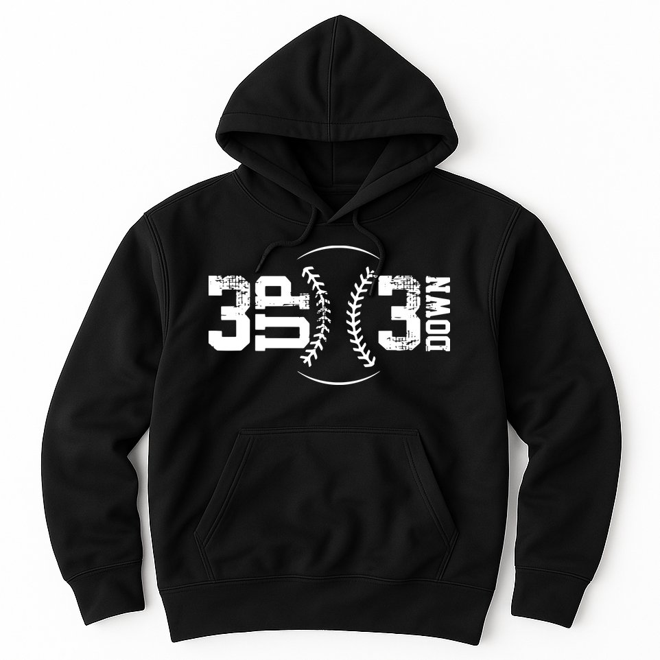 3 UP 3 Down Baseball Hoodie