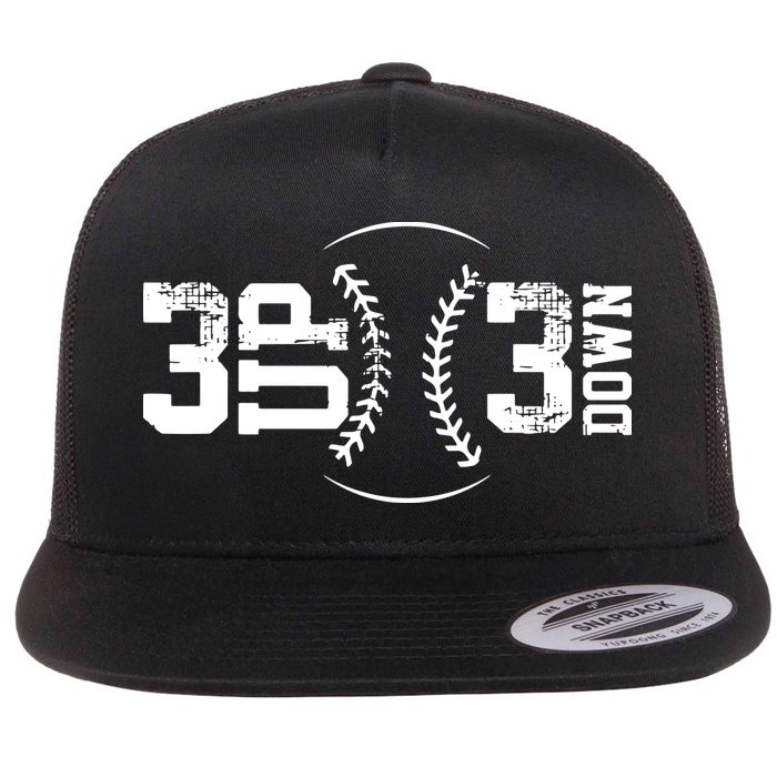3 UP 3 Down Baseball Flat Bill Trucker Hat