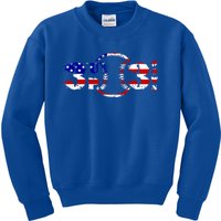 3 Up 3 Down Patriotic Baseball Outfit Funny Softball Gift Kids Sweatshirt