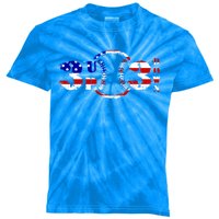 3 Up 3 Down Patriotic Baseball Outfit Funny Softball Gift Kids Tie-Dye T-Shirt