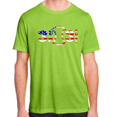 3 Up 3 Down Patriotic Baseball Softball Us Flag Gift Idea Cute Gift Adult ChromaSoft Performance T-Shirt