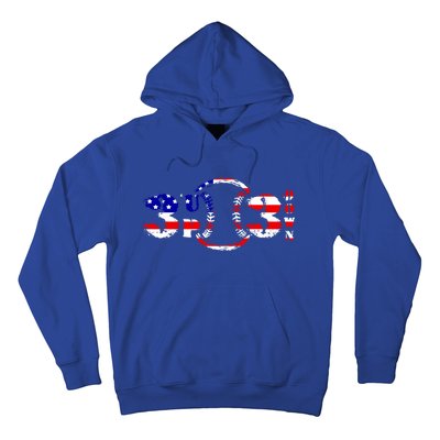 3 Up 3 Down Patriotic Baseball Softball Us Flag Gift Idea Cute Gift Hoodie