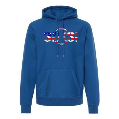 3 Up 3 Down Patriotic Baseball Softball Us Flag Gift Idea Cute Gift Premium Hoodie