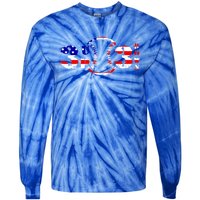 3 Up 3 Down Patriotic Baseball Softball Us Flag Gift Idea Cute Gift Tie-Dye Long Sleeve Shirt