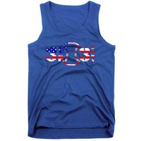 3 Up 3 Down Patriotic Baseball Softball Us Flag Gift Idea Cute Gift Tank Top