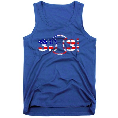 3 Up 3 Down Patriotic Baseball Softball Us Flag Gift Idea Cute Gift Tank Top