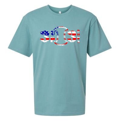 3 Up 3 Down Patriotic Baseball Softball Us Flag Gift Idea Cute Gift Sueded Cloud Jersey T-Shirt