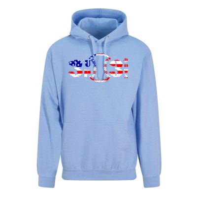 3 Up 3 Down Patriotic Baseball Softball Us Flag Gift Idea Cute Gift Unisex Surf Hoodie