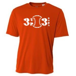 3 Up 3 Down Softball Outfit Three Up Tree Down Baseball Funny Gift Cooling Performance Crew T-Shirt