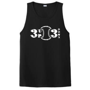 3 Up 3 Down Softball Outfit Three Up Tree Down Baseball Funny Gift PosiCharge Competitor Tank