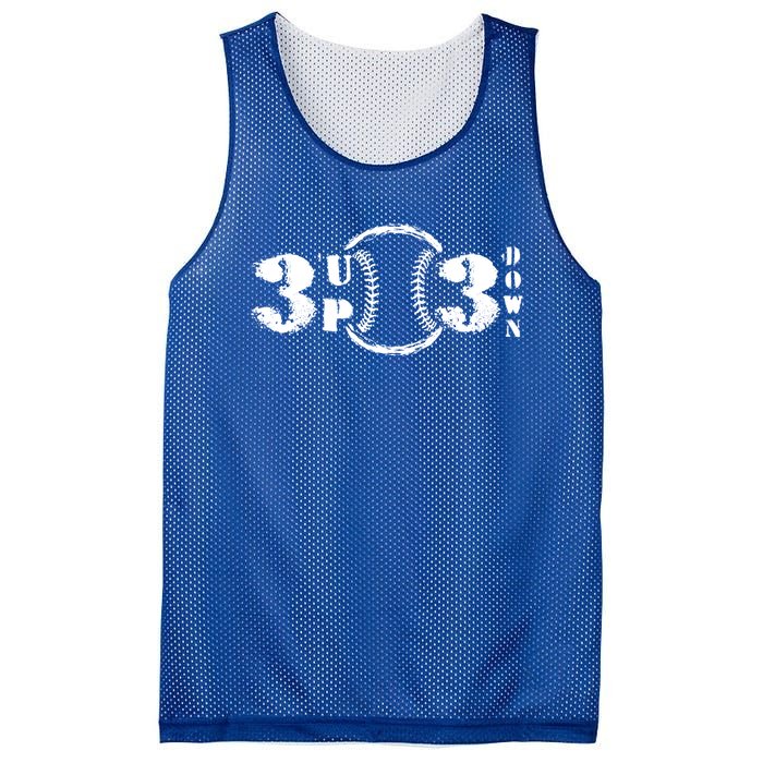 3 Up 3 Down Softball Outfit Three Up Tree Down Baseball Funny Gift Mesh Reversible Basketball Jersey Tank