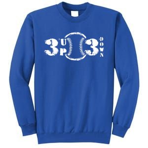 3 Up 3 Down Softball Outfit Three Up Tree Down Baseball Funny Gift Tall Sweatshirt