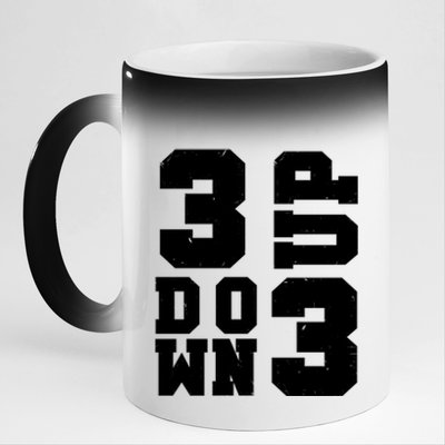 3 Up 3 Down Three Up Three Down Summer Vintage Baseball Tees Gift 11oz Black Color Changing Mug