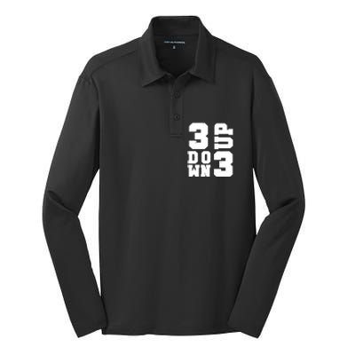 3 Up 3 Down Three Up Three Down Summer Vintage Baseball Tees Gift Silk Touch Performance Long Sleeve Polo