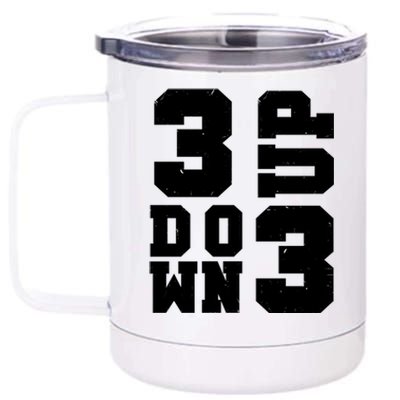 3 Up 3 Down Three Up Three Down Summer Vintage Baseball Tees Gift 12 oz Stainless Steel Tumbler Cup